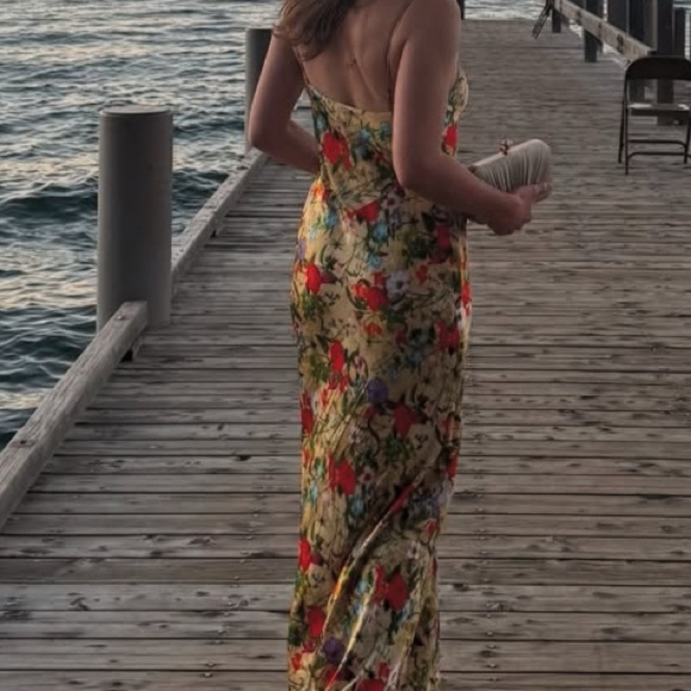 L'AGENCE Multicolor Backless Dress